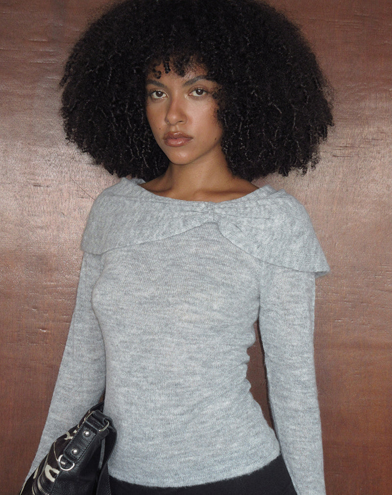 Image of Waliya Jumper in Sheer Knit Grey