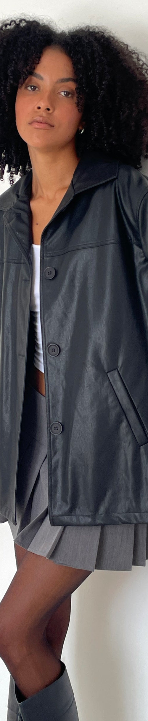 Image of Walta Jacket in PU Black