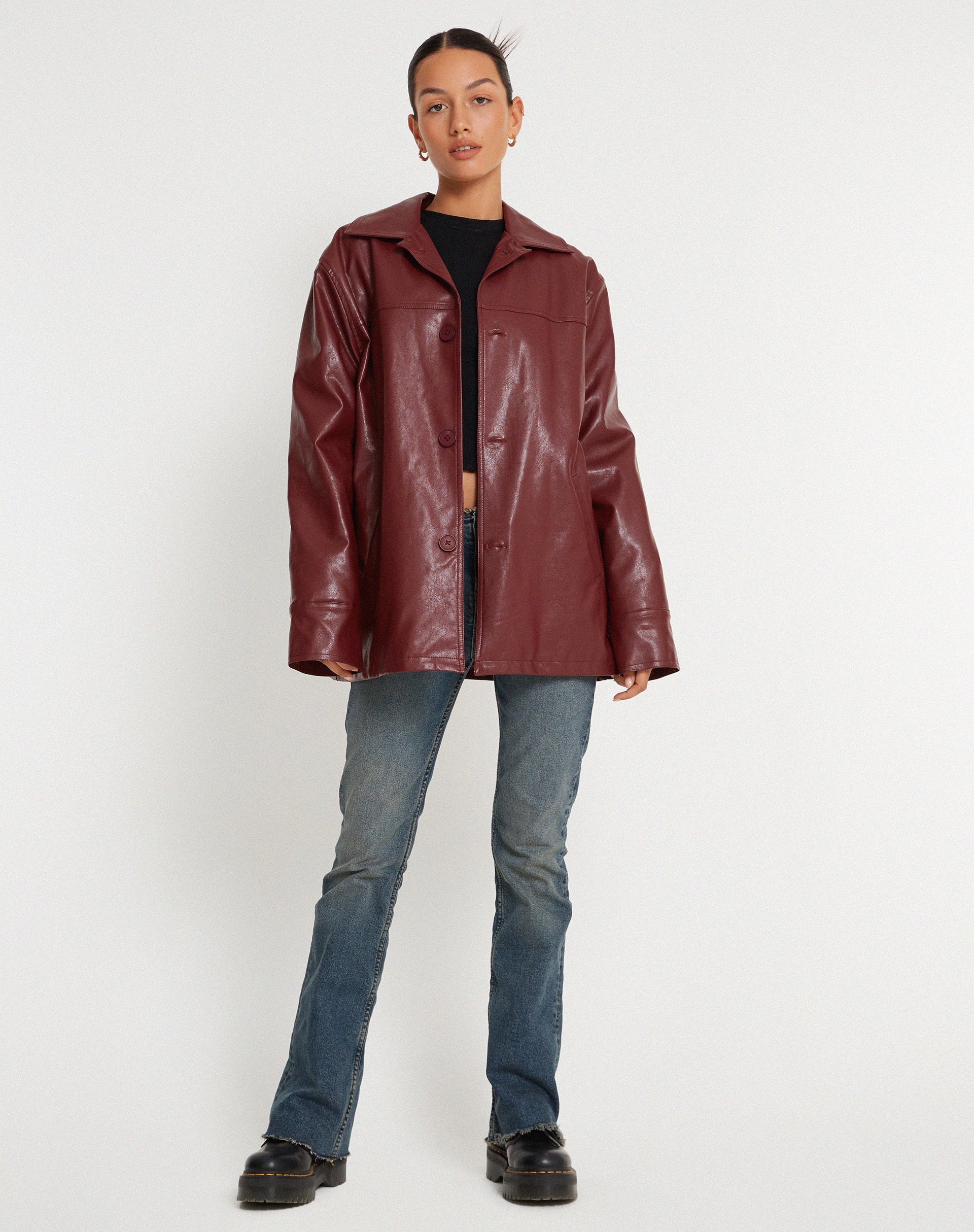 image of Walta Jacket in PU Redwood