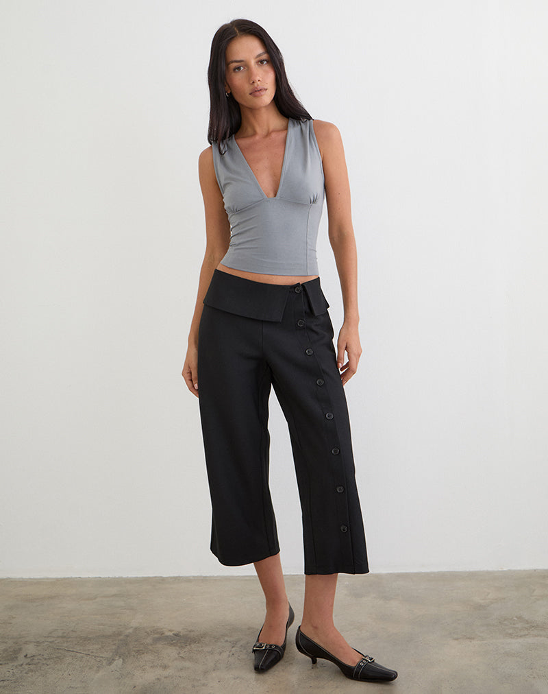 Wamari Capri Trouser in Tailoring Black