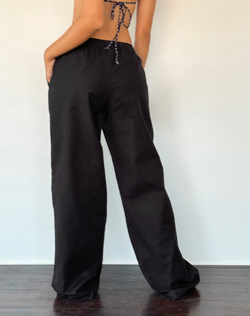 Black Wide Leg Trousers | Wasic – motelrocks-com-eur