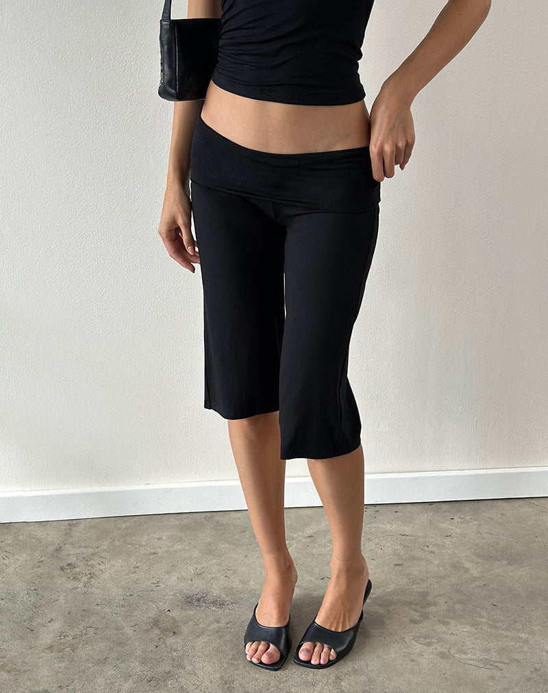 Imagen de los pantalones Wanti Capri en jersey de rayón negro