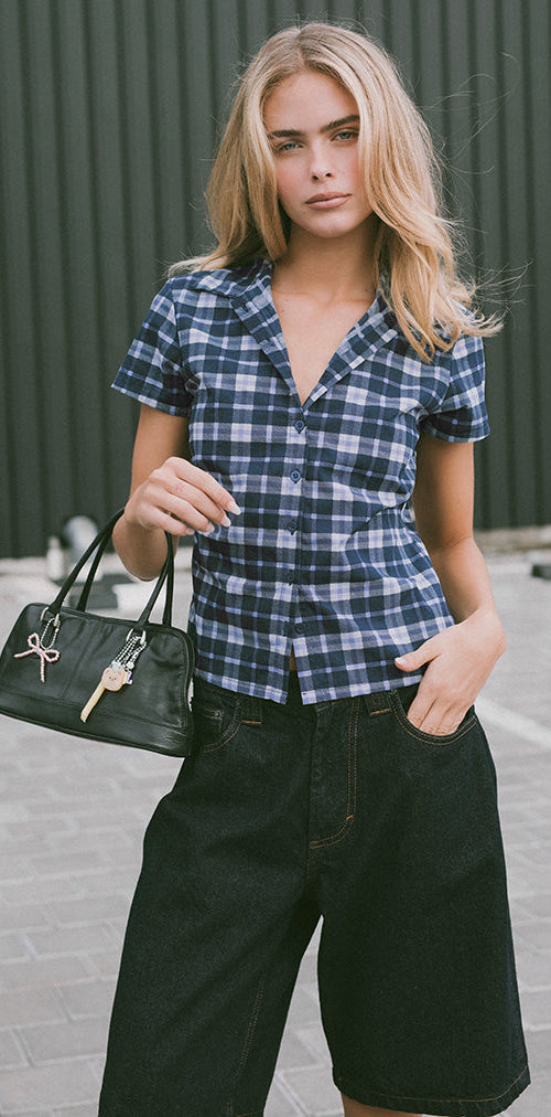 Image of Wilman Shirt in Tartan Dark Blue
