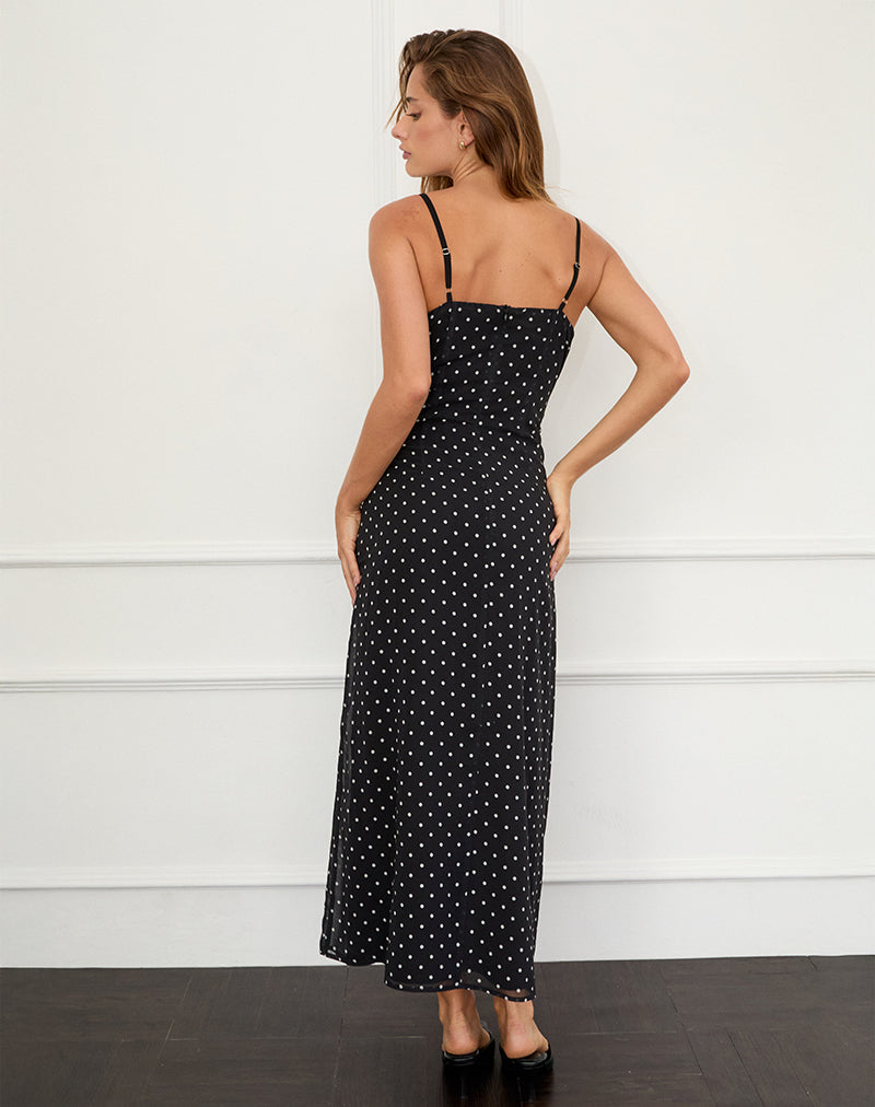 Image of Wilonna Maxi Dress in Basic Polka Black Chiffon