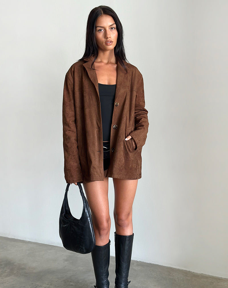 Image of Wita Jacket in Suede Brown