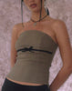 Image of Woyla Bandeau Top in Coco with Black Bow