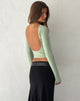 Image of Xiabon Backless Long Sleeve Top in Desert Sage