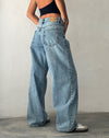 Image of Roomy Extra Wide Low Rise Jeans in Vintage Blue Wash