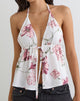 Image of Yalova Halter Top in Femme Floral White