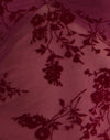 Flocked Botanical Flower Maroon