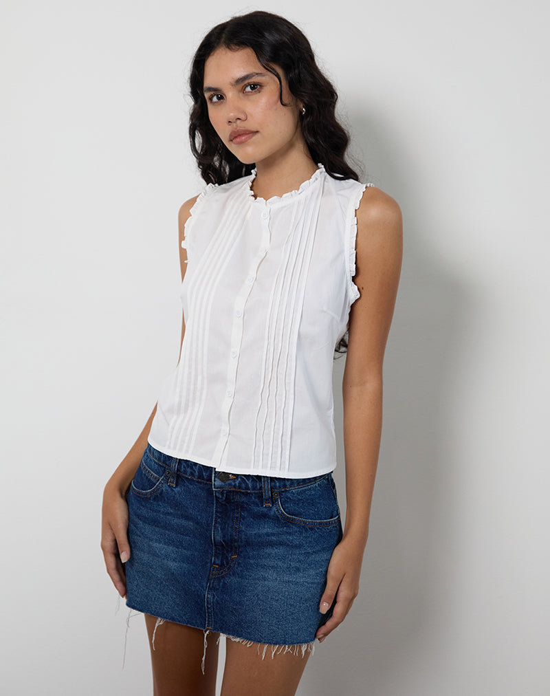 Image of Yara Blouse in Poplin White