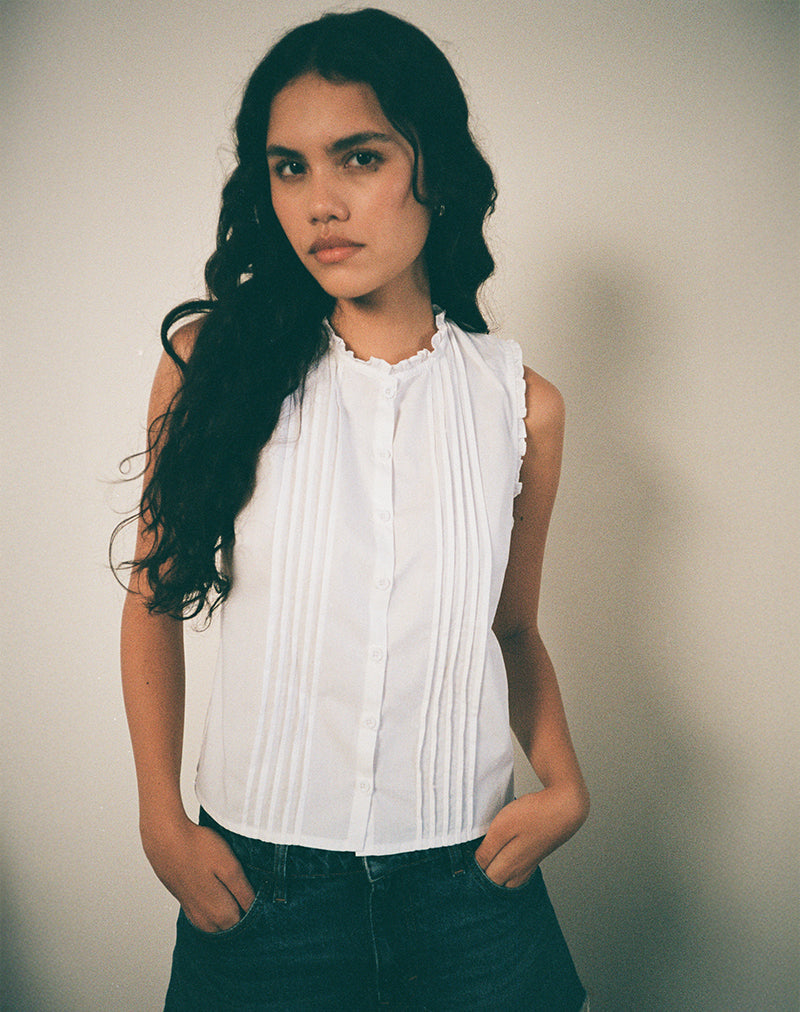 Image of Yara Blouse in Poplin White