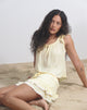 Image of Yasu Ruffle Hem Mini Skirt in Crinkle Butter Yellow