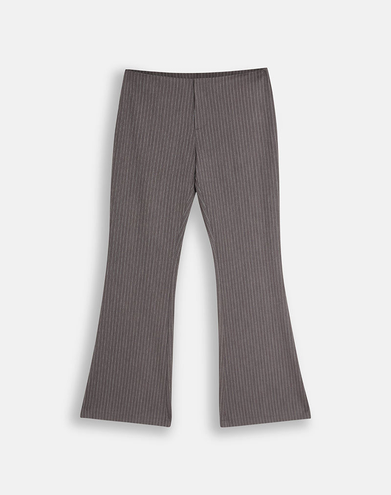 Image of Yaswa Trouser in Tailoring Pinstripe Grey and Brown