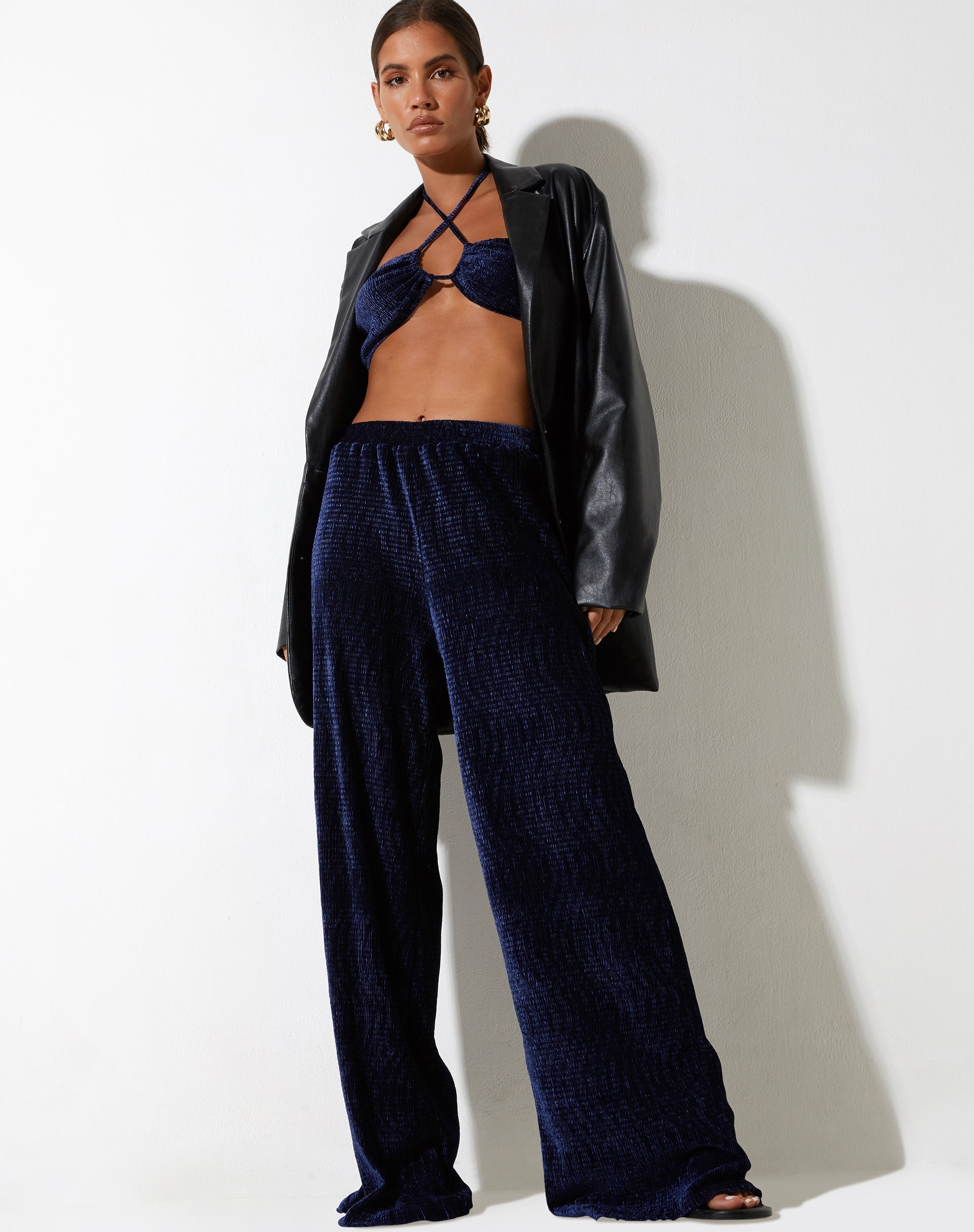 image of Obeli Trouser in Velvet Navy