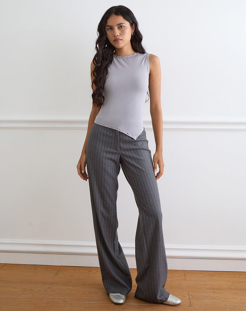 Image of Yetta Double Studded Vest Top in Lilac Grey