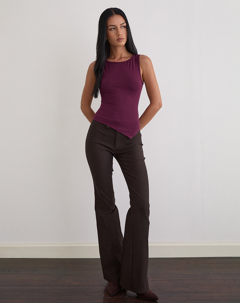 Chaleco Ymir en punto de rayón morado oscuro