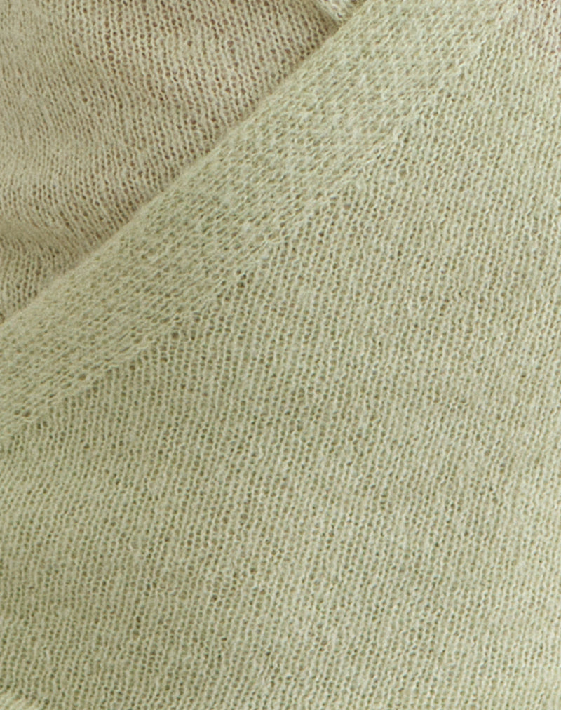Yoana Top in Sheer Knit Lily Green
