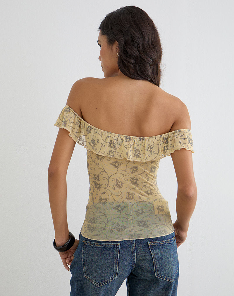 Image of Yoda Top in Winding Ivy Pale Yellow