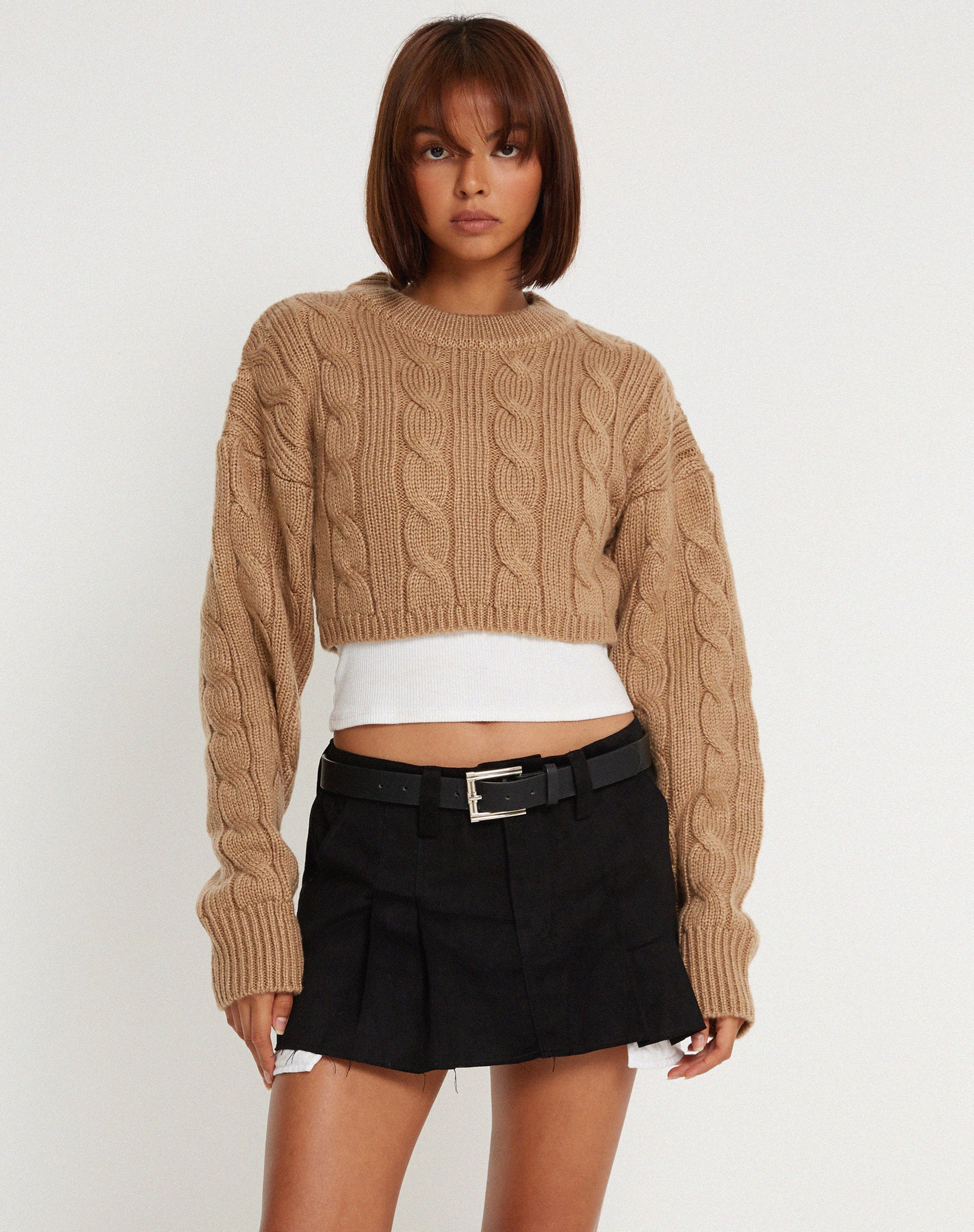 image of Yolanda Knit Jumper in Tan