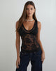 Image of Yoren Top in Black with Picot Lace Trim
