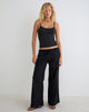 Image of Yua Wide Leg Trouser in Linen Black
