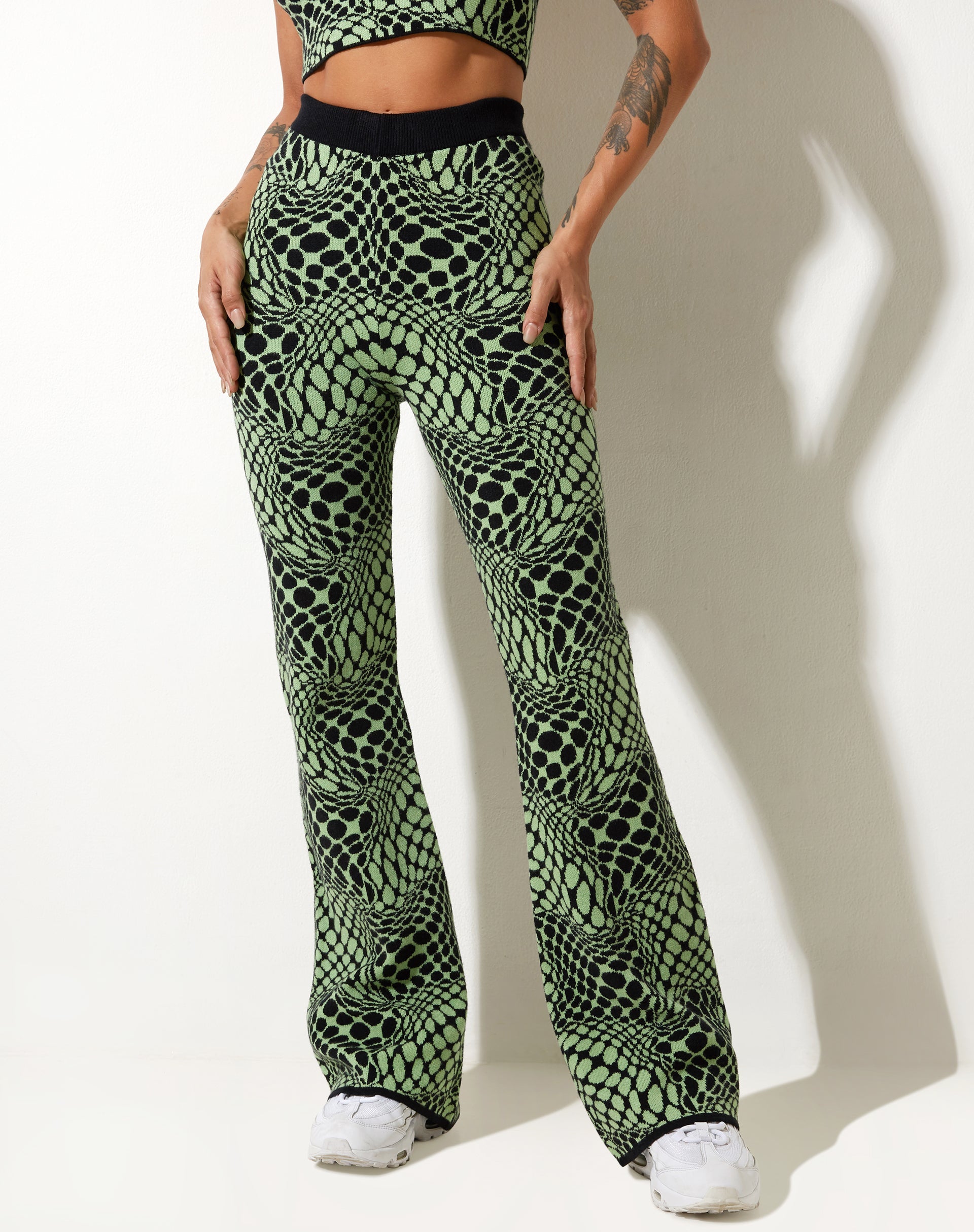 image of Yuana Trouser in Geo Polka Arcadian Green