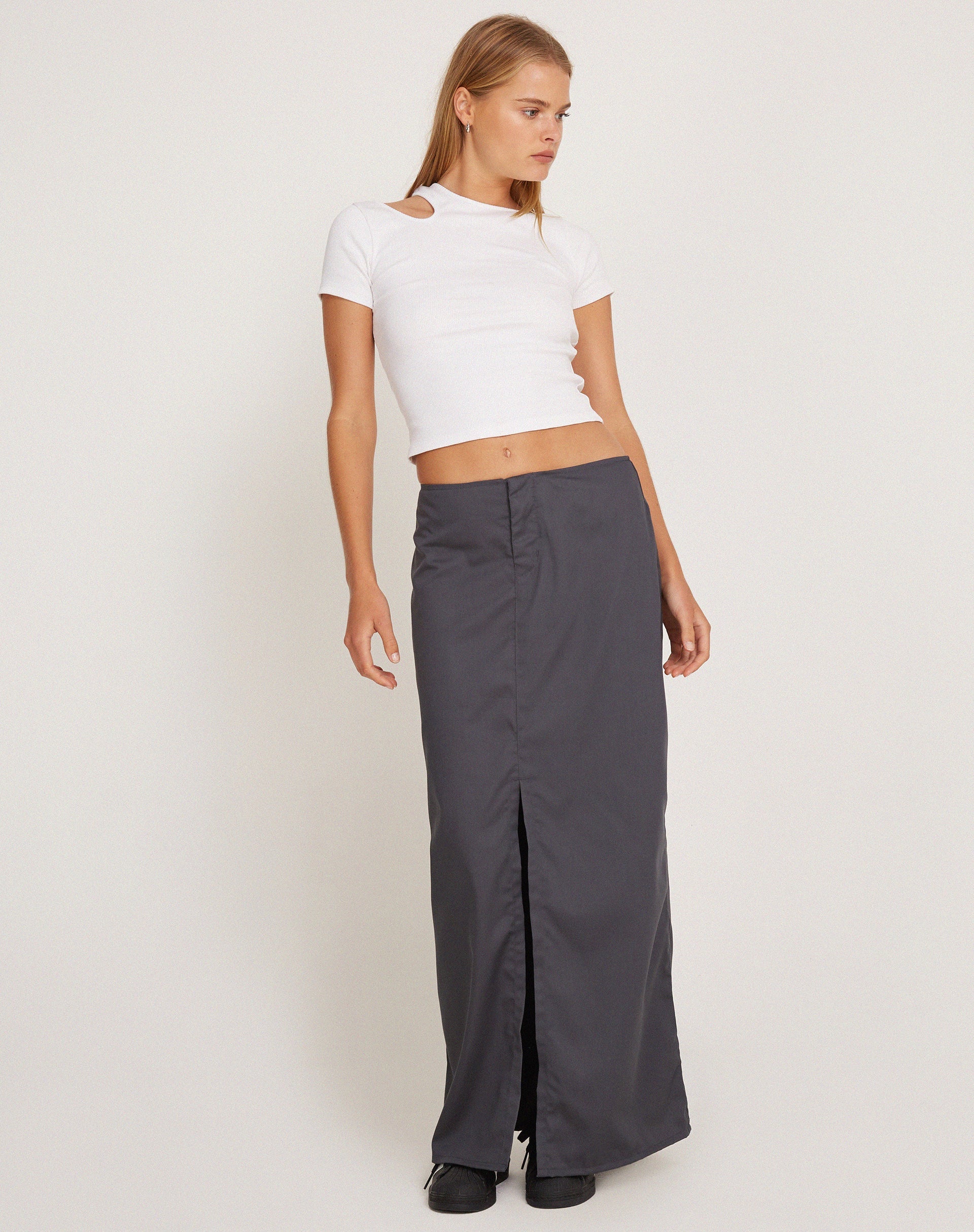 Image of Yuji Cutout Top in Rib White