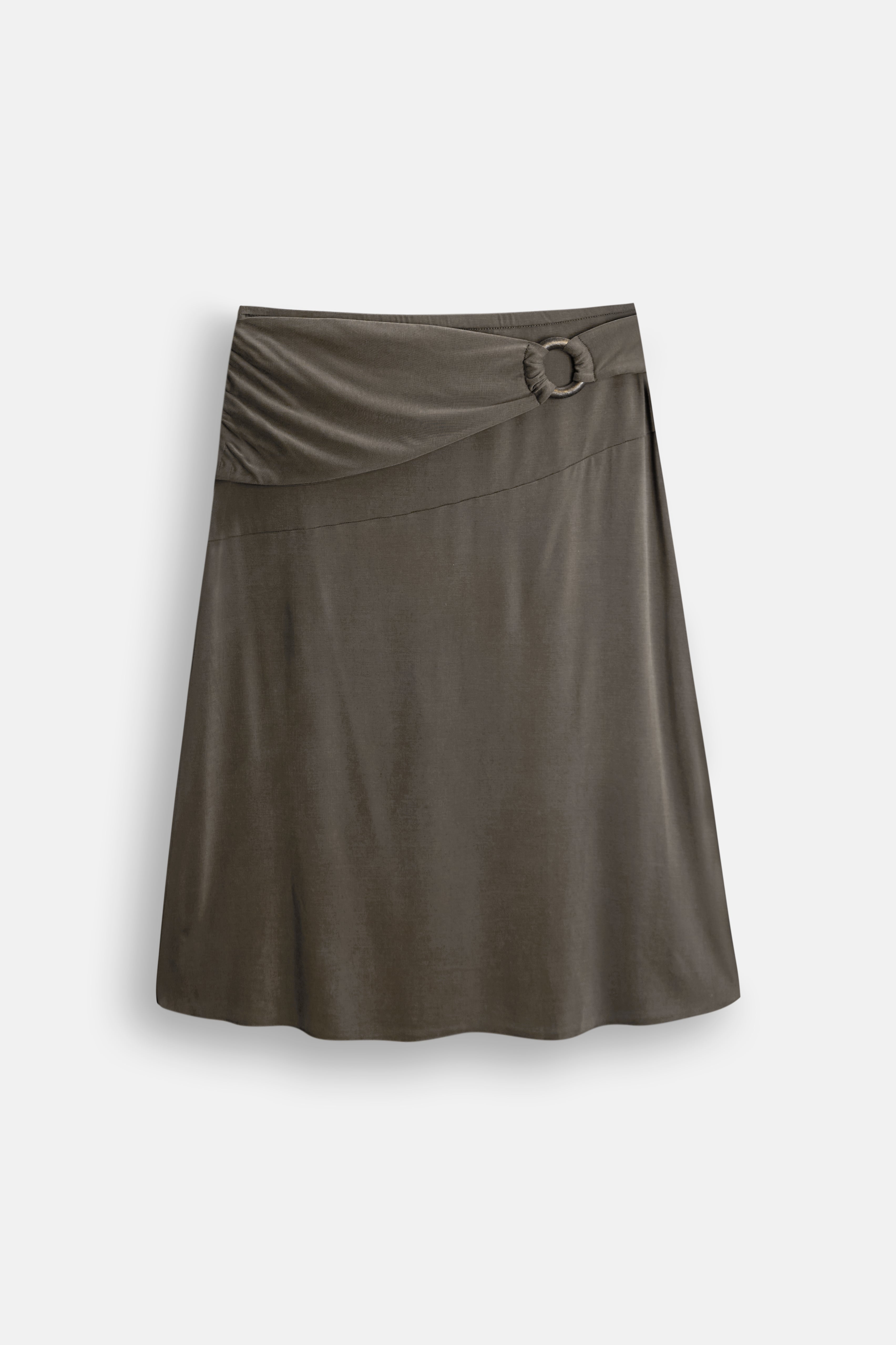 Image of Yusra Midi Skirt in Cupro Dark Brown