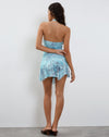 Image of Yuta Halterneck Mini Dress in Blue Paisley Abstract Rustic