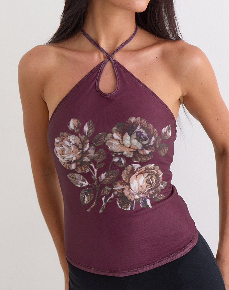 Image of Zalika Top in Crystal Rose Burgundy