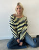 Image of Zalo Jumper in Knit Stripe Yellow and Navy