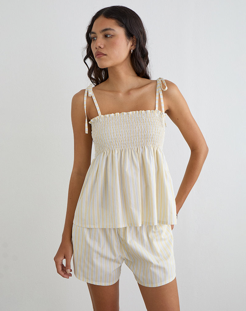 Zerah Top in Candy Stripe Yellow