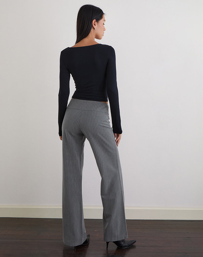 Image of Zolena Trouser in Tailoring Pinstripe Grey