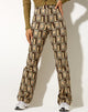 Image of Zoven Flare Trouser in Retro Spot Brown