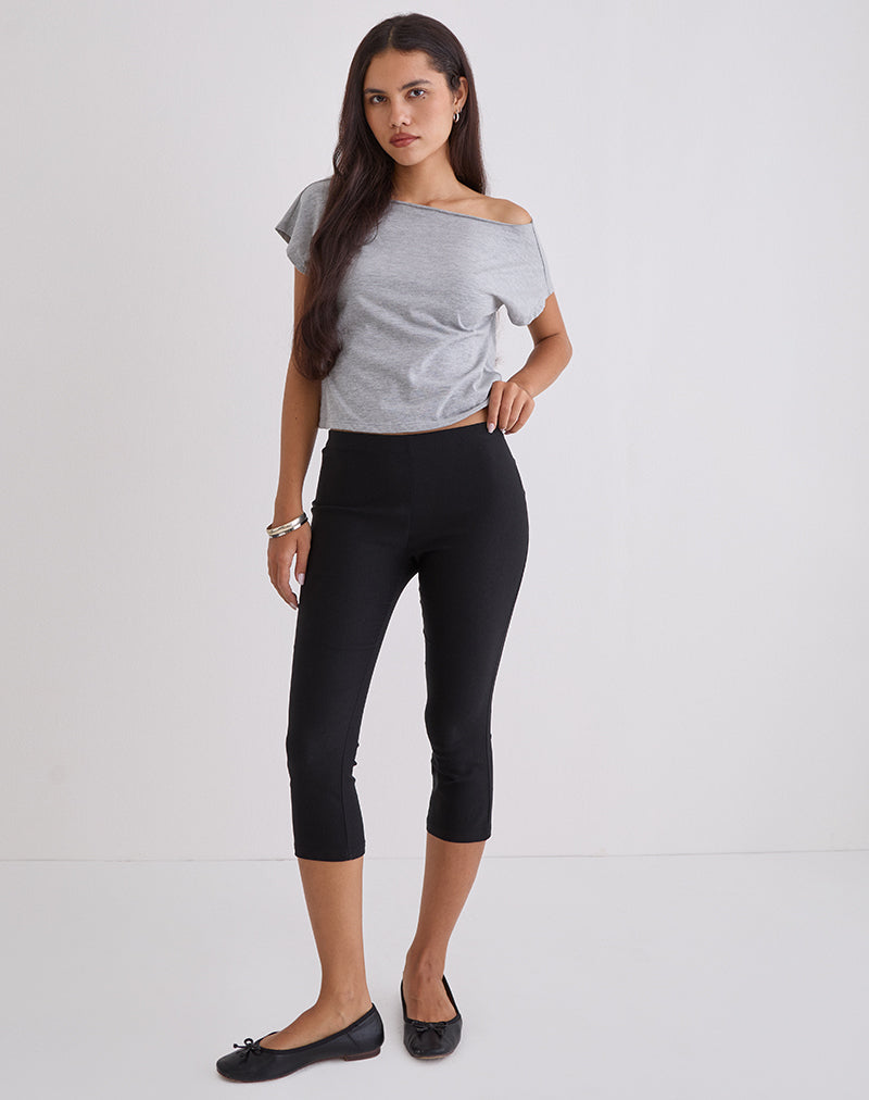 Asla Gekürzte Capri-Hose aus Stretch-Schneiderei Schwarz