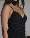 Image of Axely Shirred Mini Dress in Chiffon Black