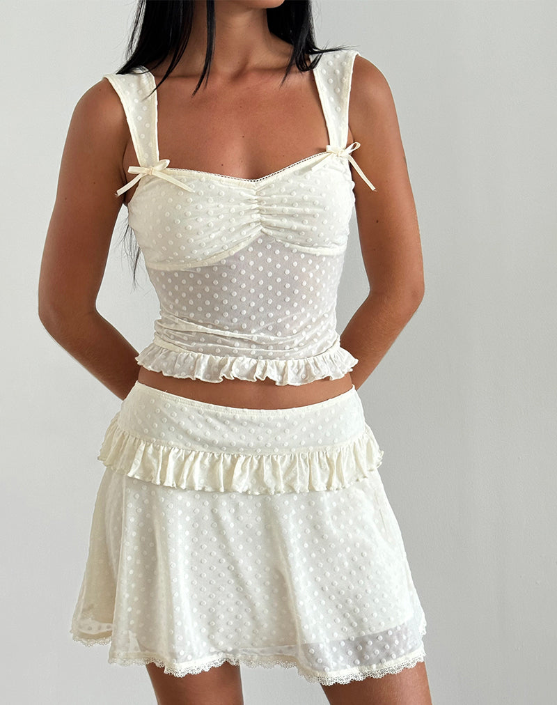 Image of Bartila Top in Ivory Polka Flock