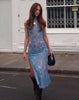 image of MOTEL X JACQUIE Flo Maxi Dress in Lumen Mesh Blue