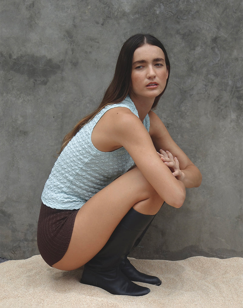 Image of Mohala Top in Bubble Knit Light Blue