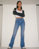 image of Low Rise Exposed Button Jeans in Vintage Blue Wash