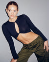 image of Zen Long Sleeve Cut Out Top in Black