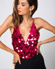 Image of Abela Bodice in Red Cherry Disc Sequin