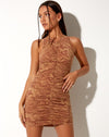 Image of Aeliran Mini Dress in Fluid Marbling Brown
