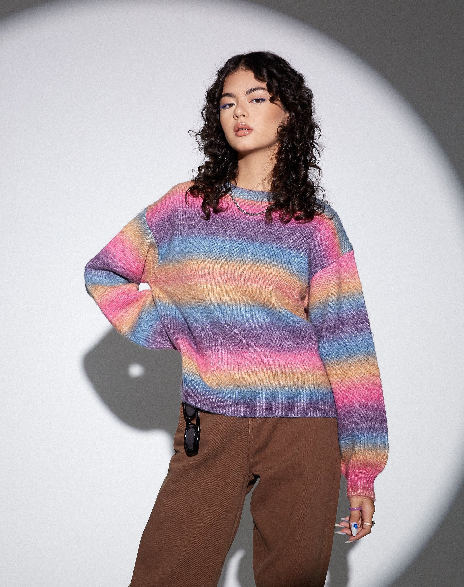 Image of MOTEL X OLIVIA NEILL Ammaria Jumper in Pink and Purple