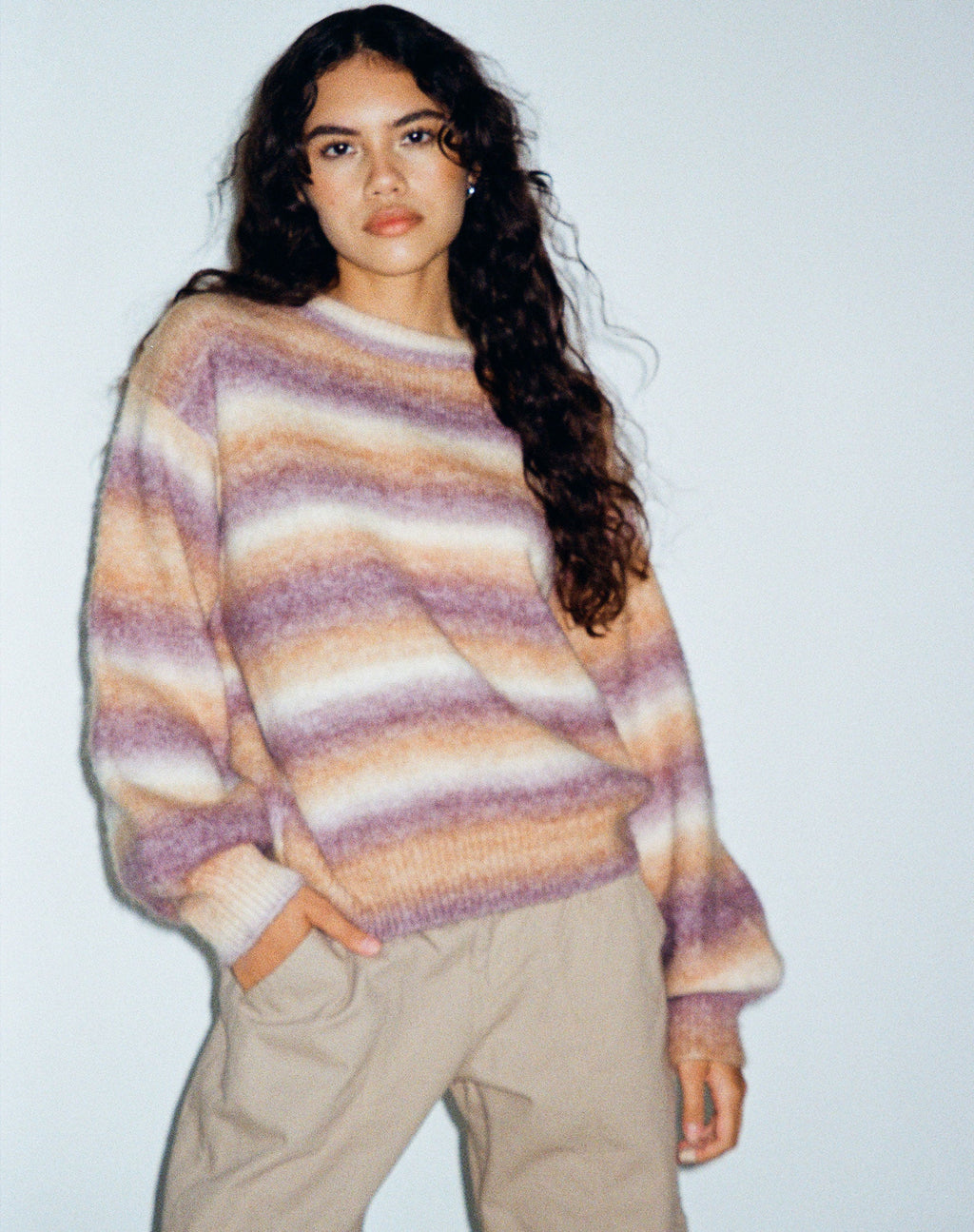 Ammaria Jumper in Purple Brown Cream