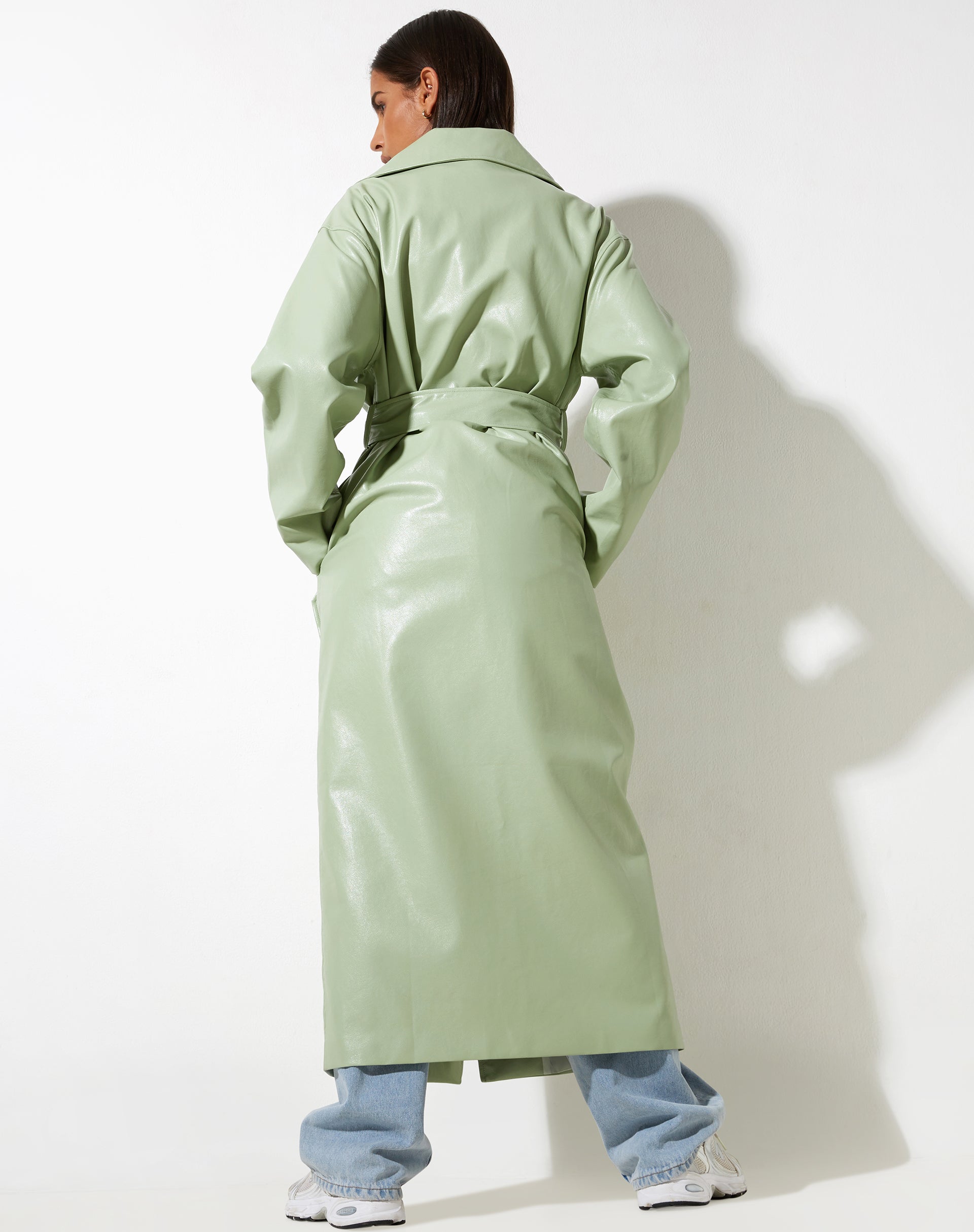 Ejo Trench Coat in PU Mint