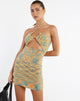 image of MOTEL X JACQUIE Anja Bodycon Dress in Mix Space Dye Multi Colour