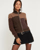 image of Arelius Knitted Jacket in Tonal Brown