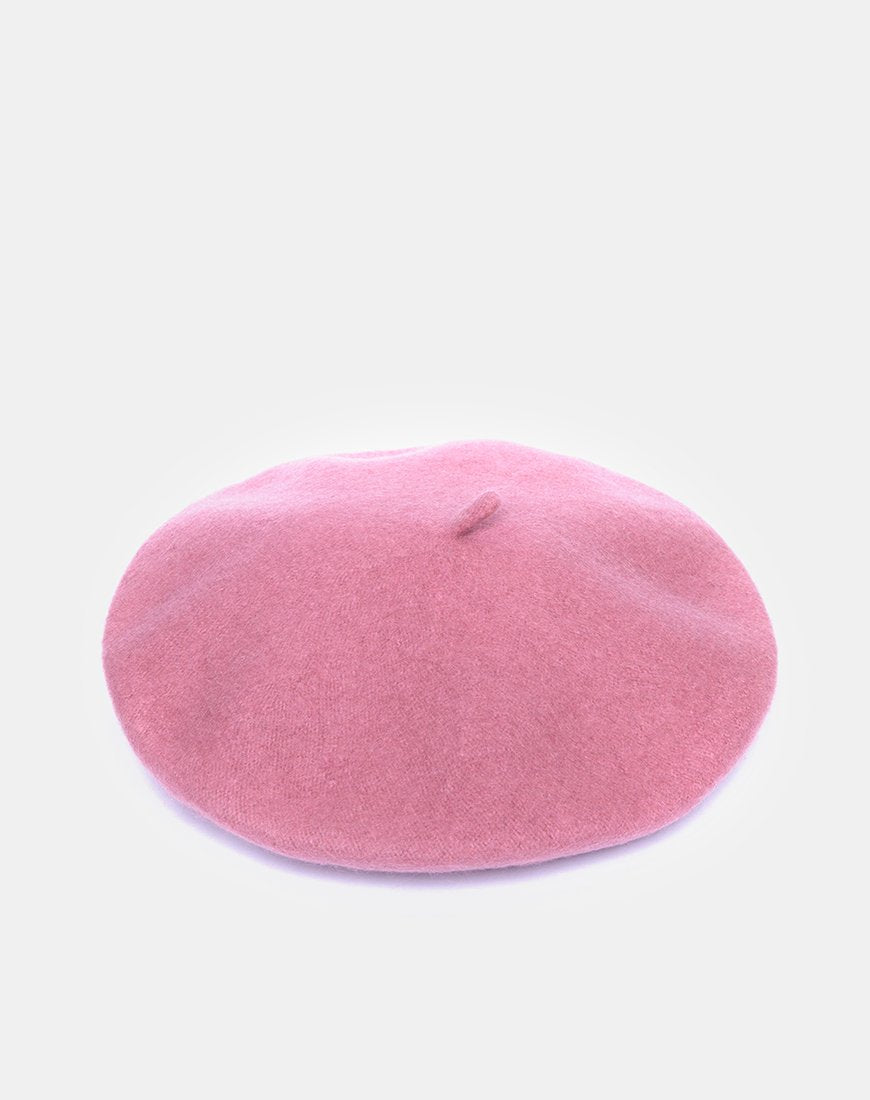 Image of Wool Beret in Dusky Pink